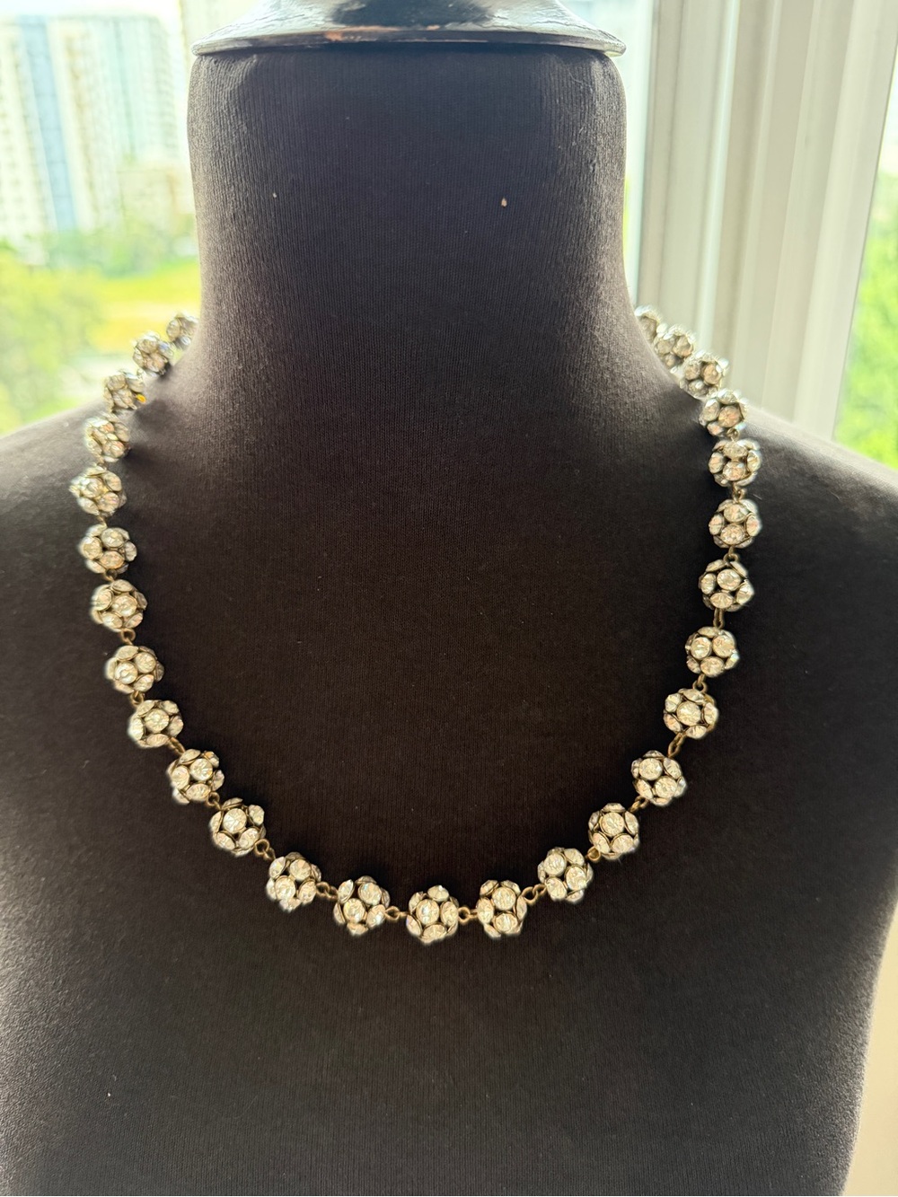 Vintage Mcm Rhinestone Disco Balls Necklace